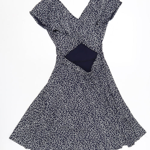 Club L Women's Blue Floral Fit & Flare Dress Size 8