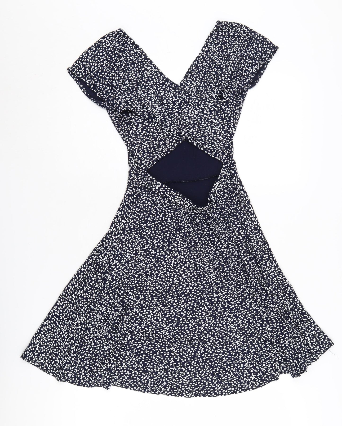 Club L Women's Blue Floral Fit & Flare Dress Size 8