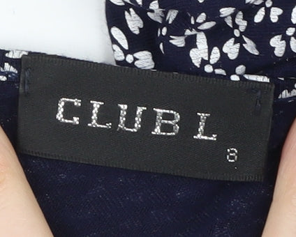 Club L Women's Blue Floral Fit & Flare Dress Size 8