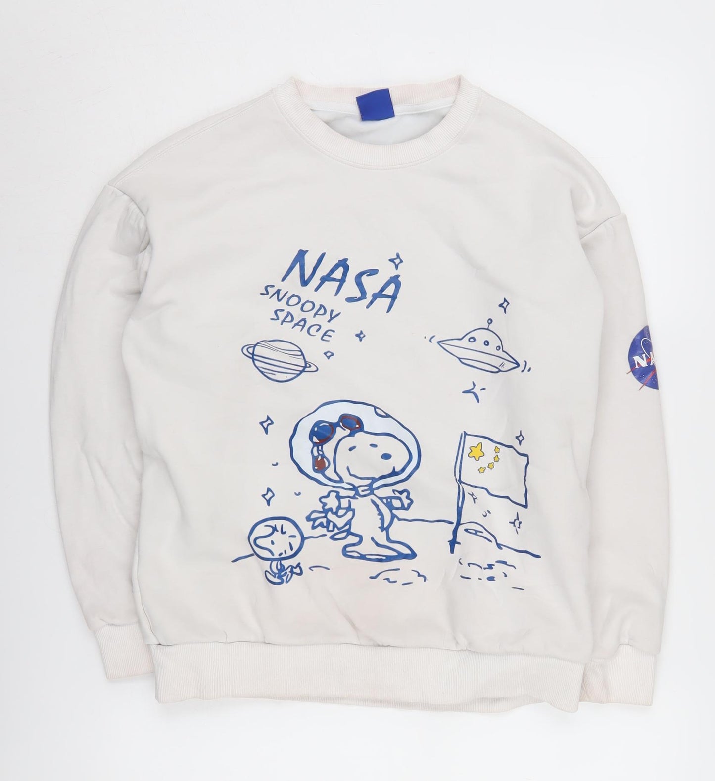 Street Fashion Unisex Kids White NASA Pullover M Sweatshirt