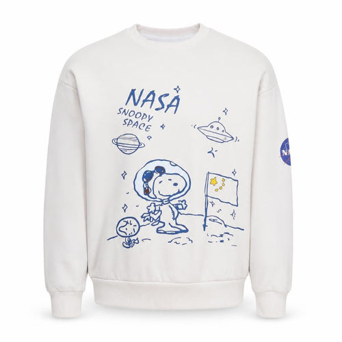 Street Fashion Unisex Kids White NASA Pullover M Sweatshirt