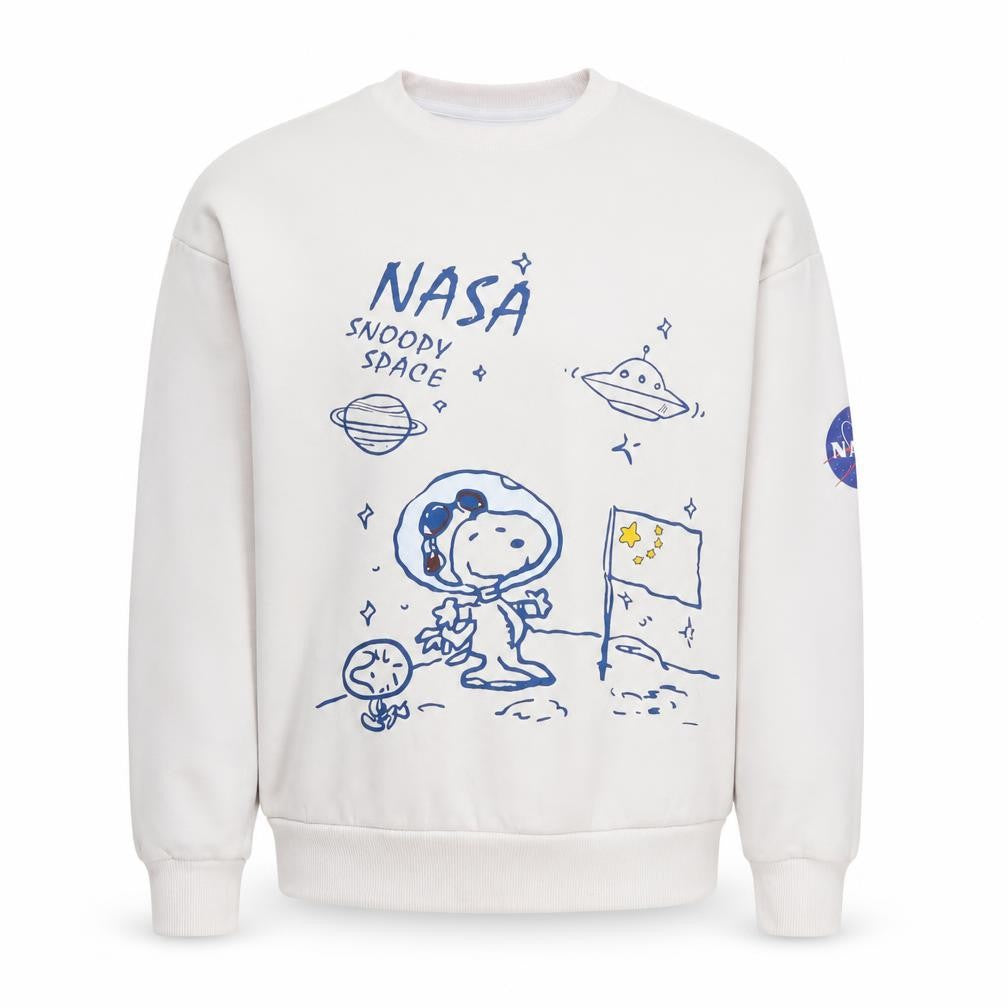 Street Fashion Unisex Kids White NASA Pullover M Sweatshirt