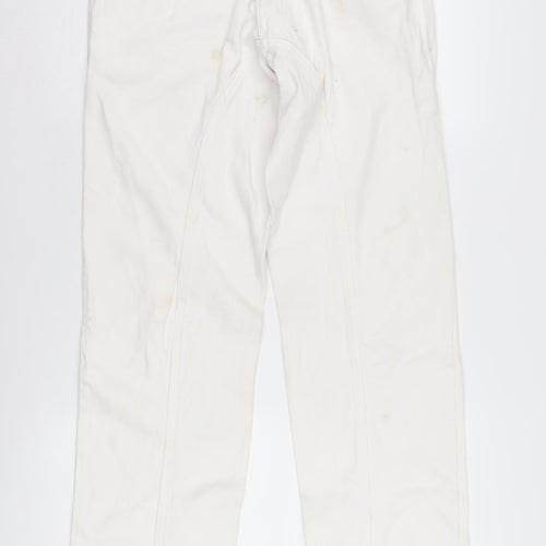 Loco Unisex White Denim Jeans, Size 34 with Logo