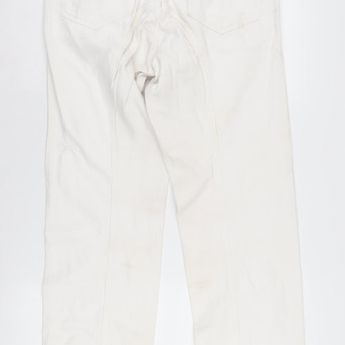 Loco Unisex White Denim Jeans, Size 34 with Logo