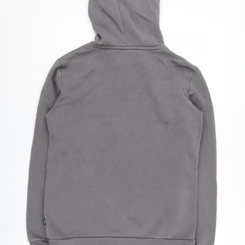 Puma Teens Grey Logo Hoodie, L, Long Sleeve, Cotton Blend