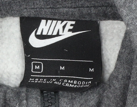 Nike Men's Grey Full Zip Hoodie, Size M