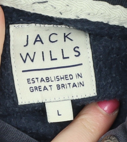 Jack Wills Men's Black Pullover Hoodie L, Logo Design