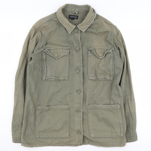 Topshop Women's Green Military Jacket Size UK 10