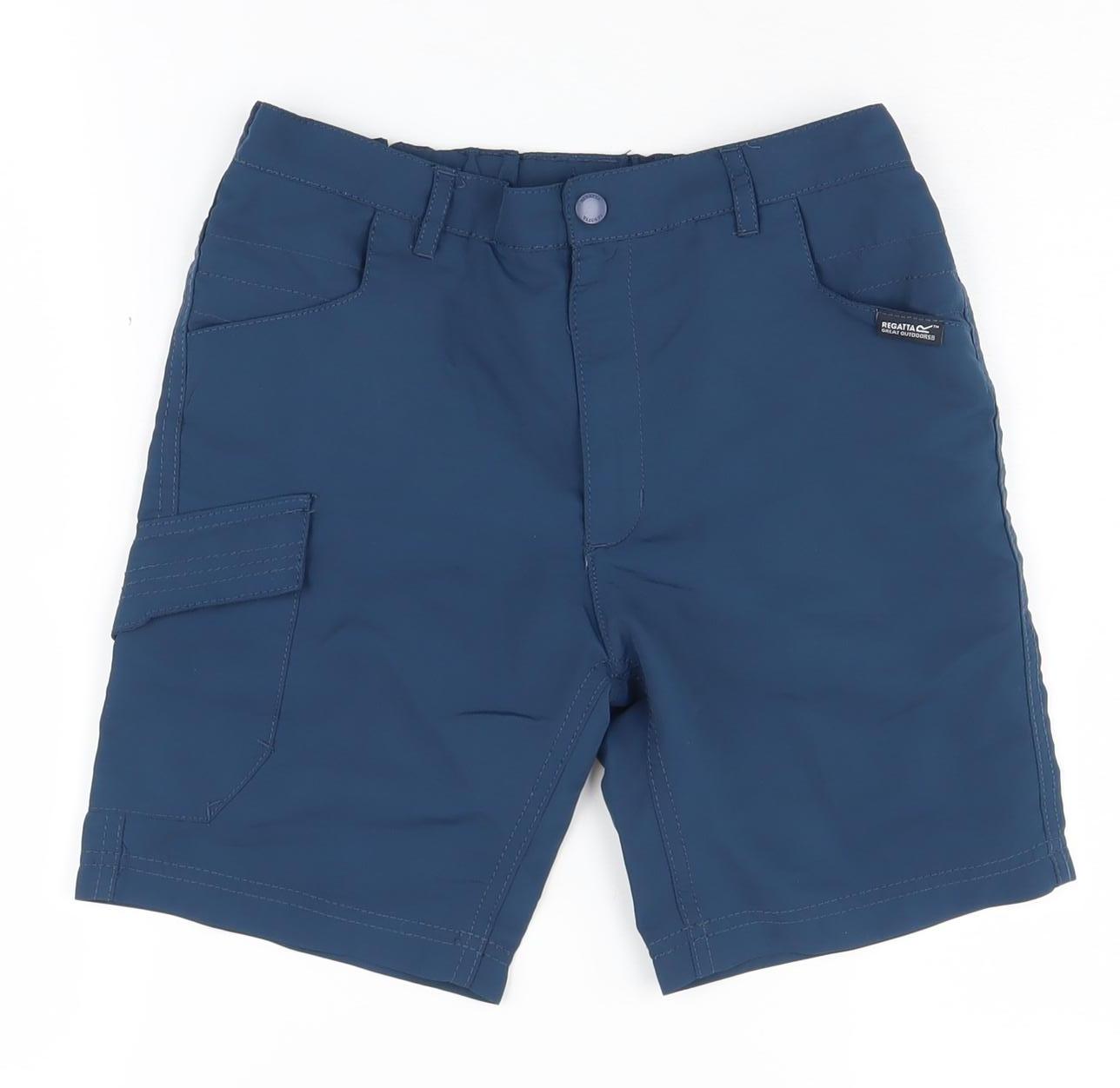 Regatta Boys Blue Cargo Shorts 9-10 Years Summer Pockets Polyester