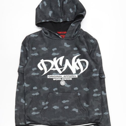 DFND Boys' Black Camouflage Logo Hoodie 11-12 Years