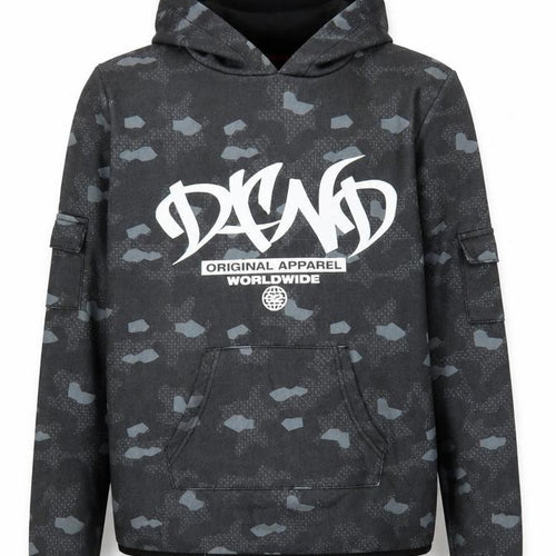 DFND Boys' Black Camouflage Logo Hoodie 11-12 Years