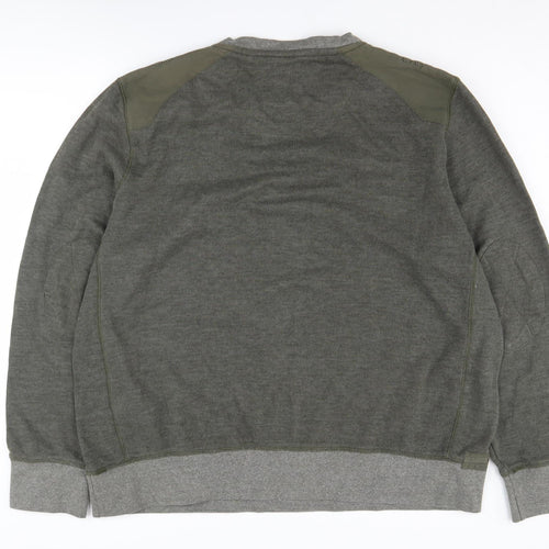 Next Men's Green 2XL Henley Jumper, V-Neck, Casual Wear