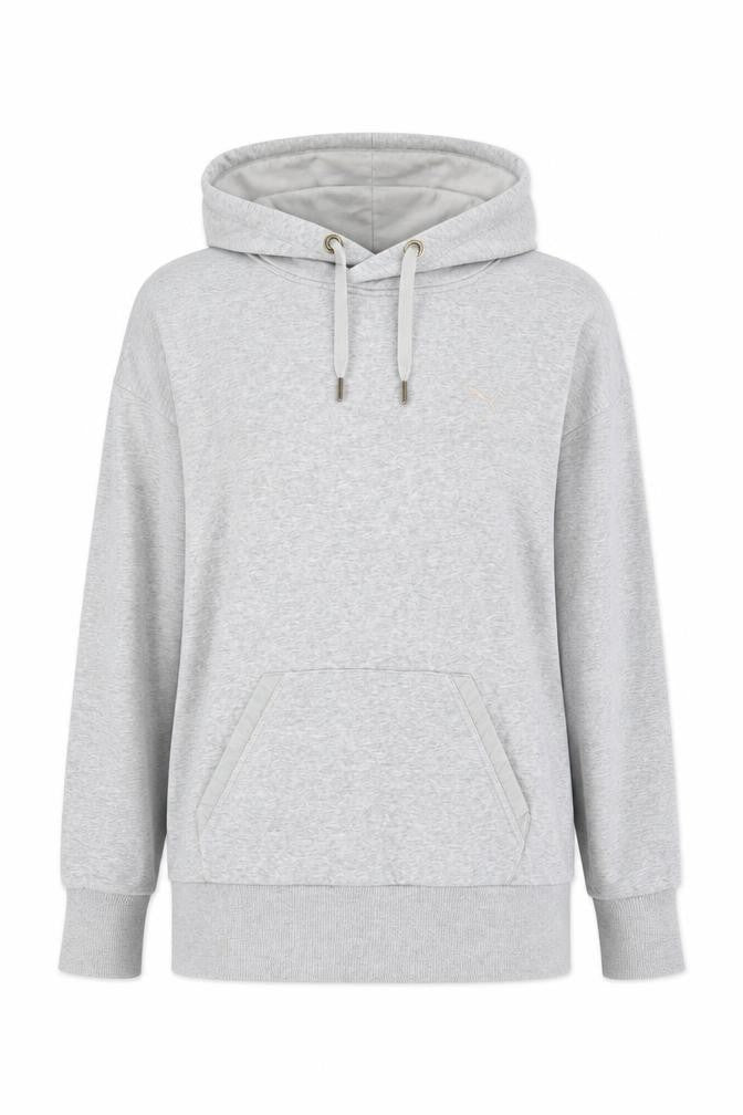 Front view of Puma Women's Grey Hoodie, UK 12, Pullover Style