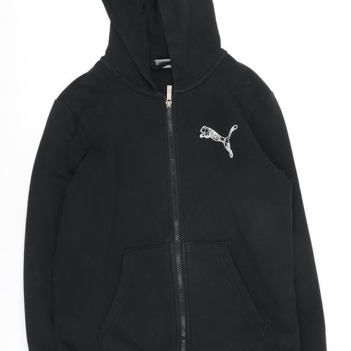 Puma Boys' Black Full Zip Hoodie 13-14 Years Jersey Casual