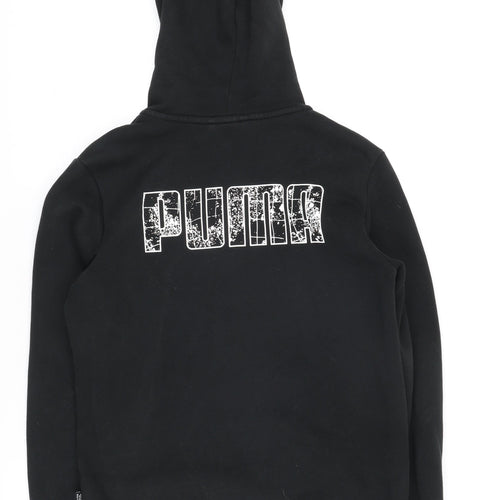 Puma Boys' Black Full Zip Hoodie 13-14 Years Jersey Casual