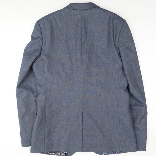 Ben Sherman Men's Grey Single Breasted Polyester Blend Suit Jacket Size 40 Regular