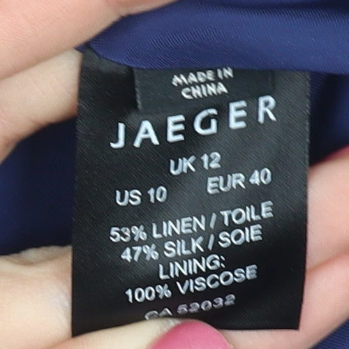 Jaeger Women's Blue Blazer Size 12 Regular Fit
