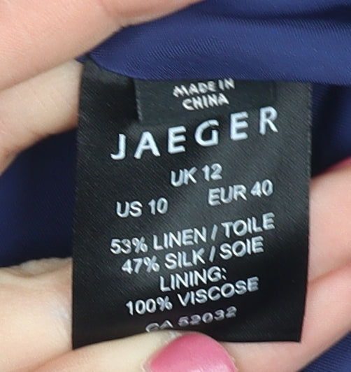 Jaeger Women's Blue Blazer Size 12 Regular Fit