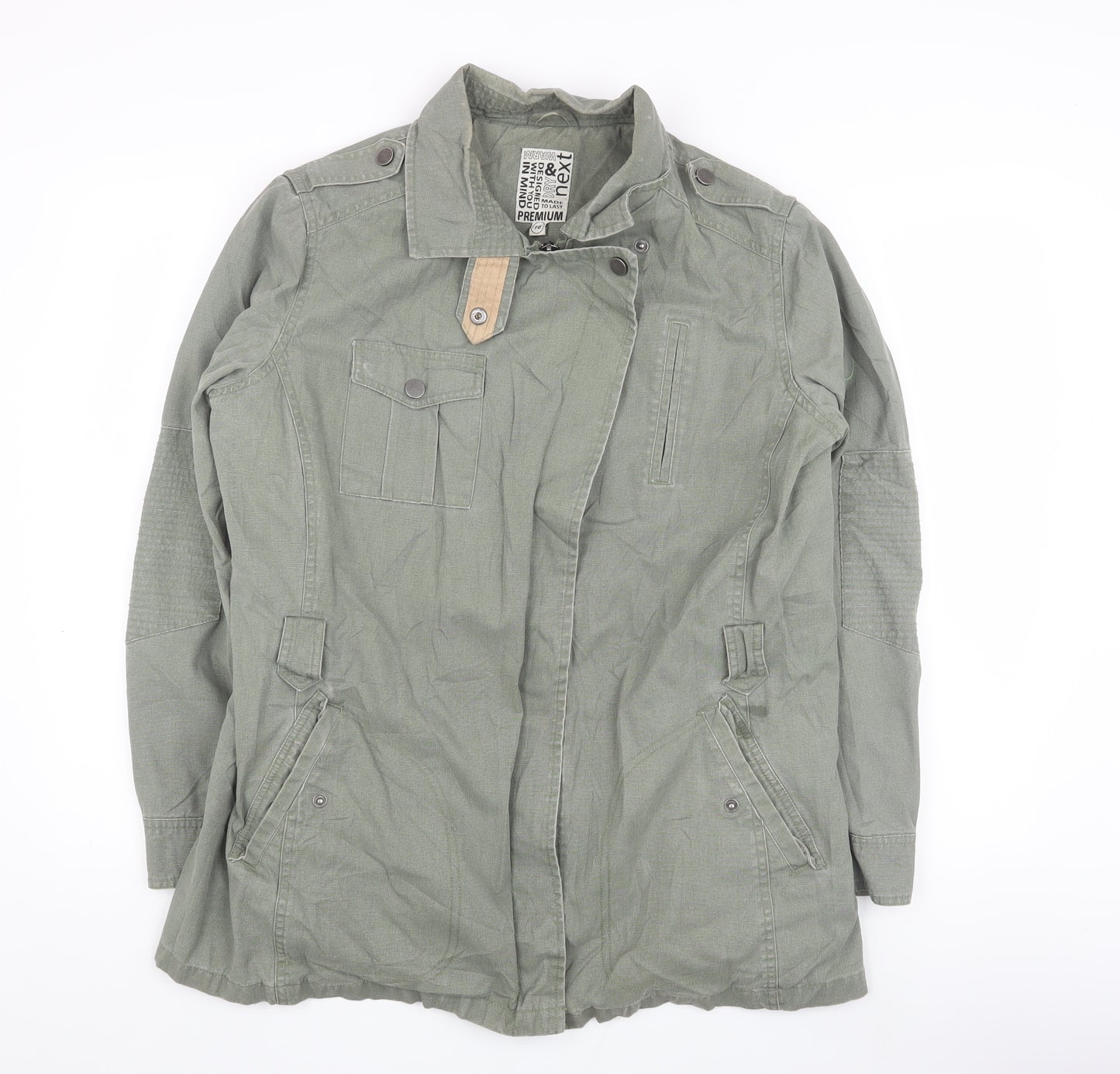 Next Women's Green Military Jacket - Size 16