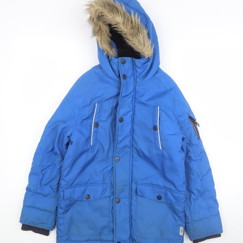 Next Boys Blue Puffer Jacket, 10 Years, Winter Ready