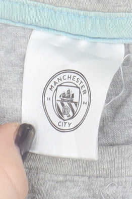 Manchester City Kids Grey Jersey T-Shirt, Medium