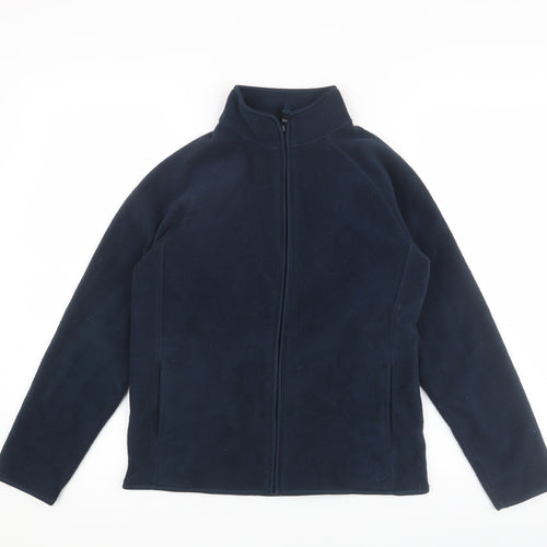 Marks and Spencer Girls Blue Basic Fleece Jacket 10-11 Years