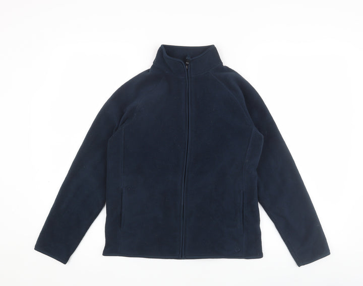 Marks and Spencer Girls Blue Basic Fleece Jacket 10-11 Years