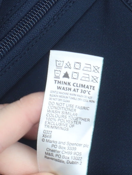 Marks and Spencer Girls Blue Basic Fleece Jacket 10-11 Years