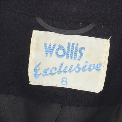 Wallis Women’s Black Blazer, Size 8, Shawl Lapel