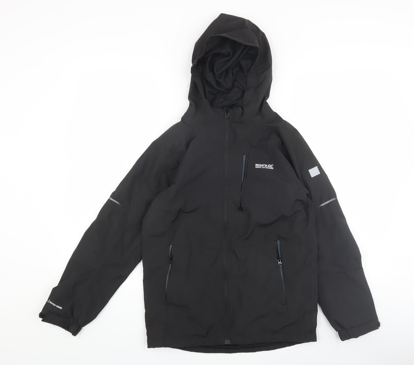 Regatta Unisex Kids Black Waterproof Rain Coat 11-12 Years