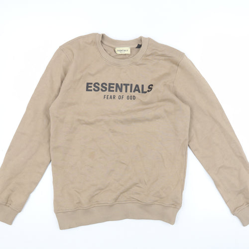 Fear of God Essentials Boys Beige Pullover Sweatshirt 11-12Y