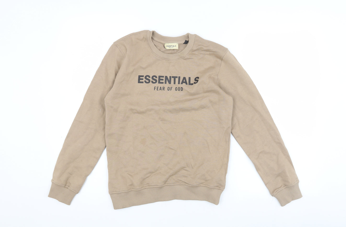 Fear of God Essentials Boys Beige Pullover Sweatshirt 11-12Y