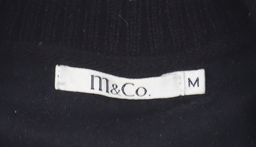 M&Co Women's Black Waistcoat, Sleeveless Fleece, Medium