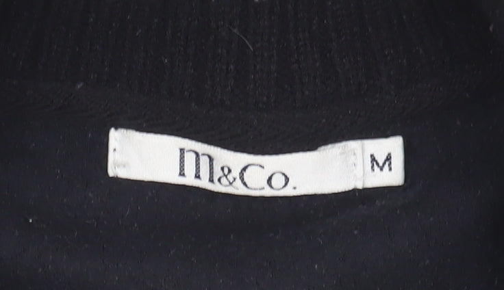 M&Co Women's Black Waistcoat, Sleeveless Fleece, Medium