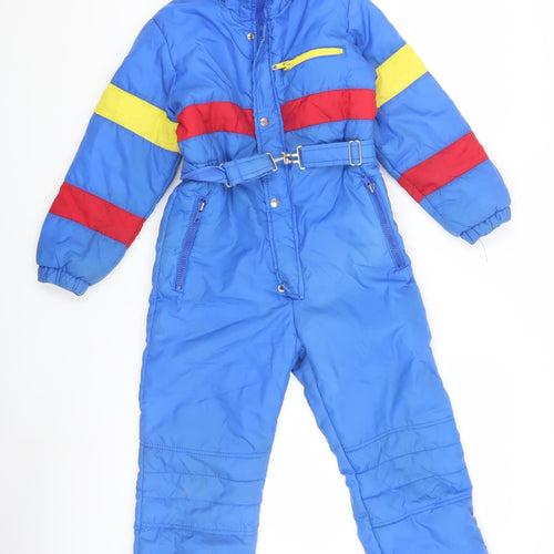 BOYS Blue Colourblock Snowsuit M Insulated Winter