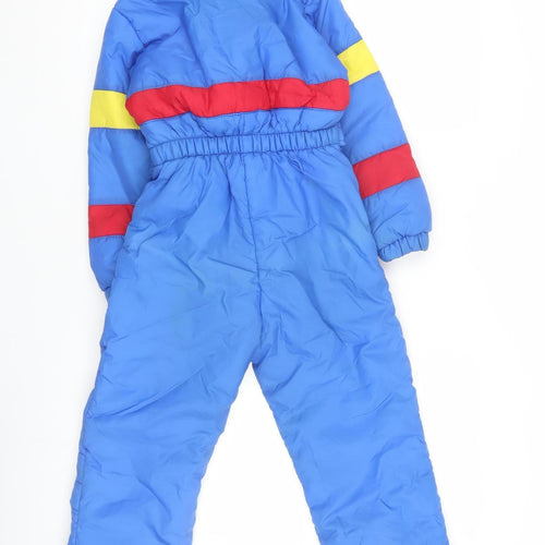BOYS Blue Colourblock Snowsuit M Insulated Winter