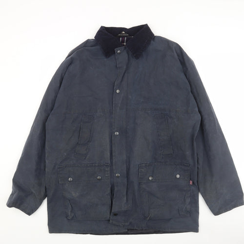 Made In England Vintage Men's Blue Waxed Cotton Field Jacket M