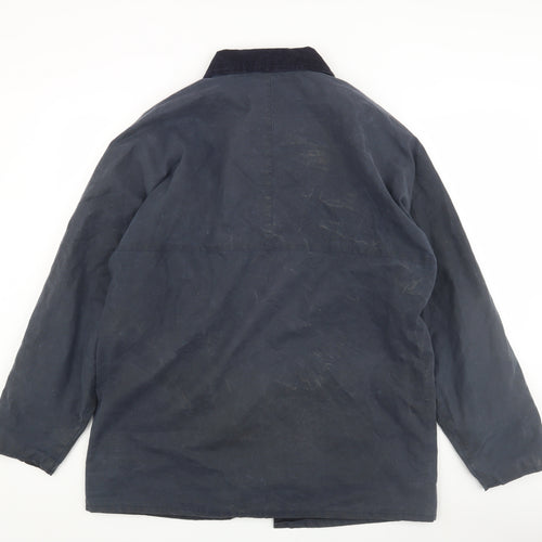 Made In England Vintage Men's Blue Waxed Cotton Field Jacket M