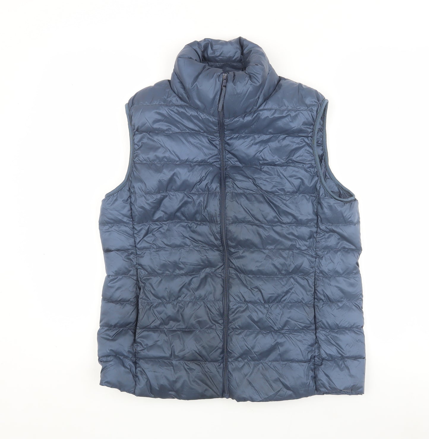 Uniqlo Women's Blue Puffer Waistcoat - L Lightweight Vest