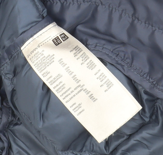 Uniqlo Women's Blue Puffer Waistcoat - L Lightweight Vest