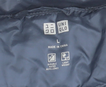 Uniqlo Women's Blue Puffer Waistcoat - L Lightweight Vest