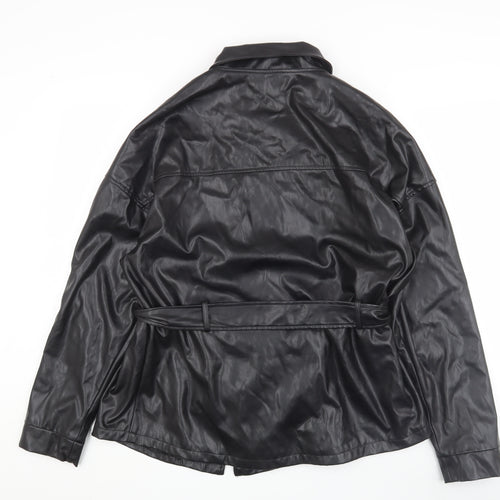 PrettyLittleThing Women's Black Biker Jacket Size 12