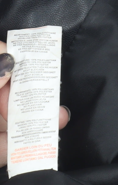 PrettyLittleThing Women's Black Biker Jacket Size 12