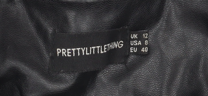 PrettyLittleThing Women's Black Biker Jacket Size 12