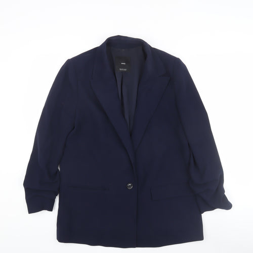 MNG Women's Blue Blazer, Size M, Single-Breasted