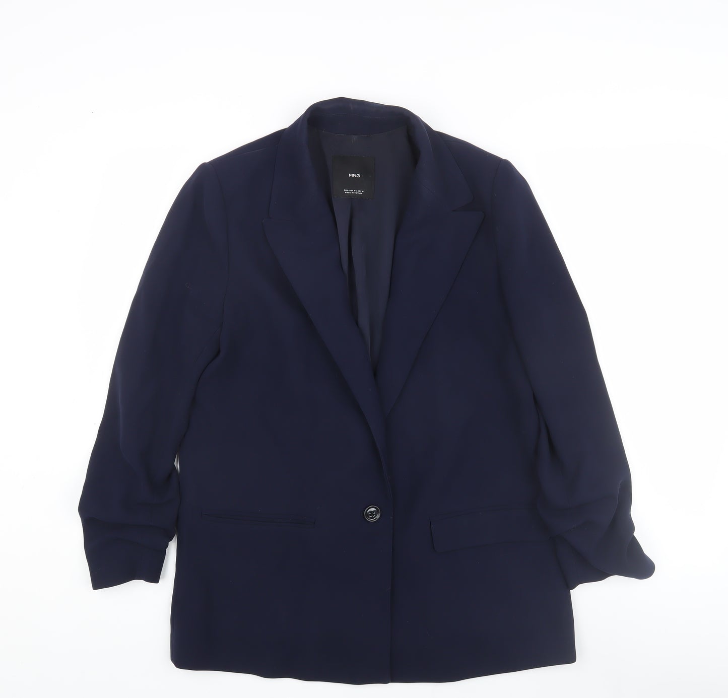 MNG Women's Blue Blazer, Size M, Single-Breasted