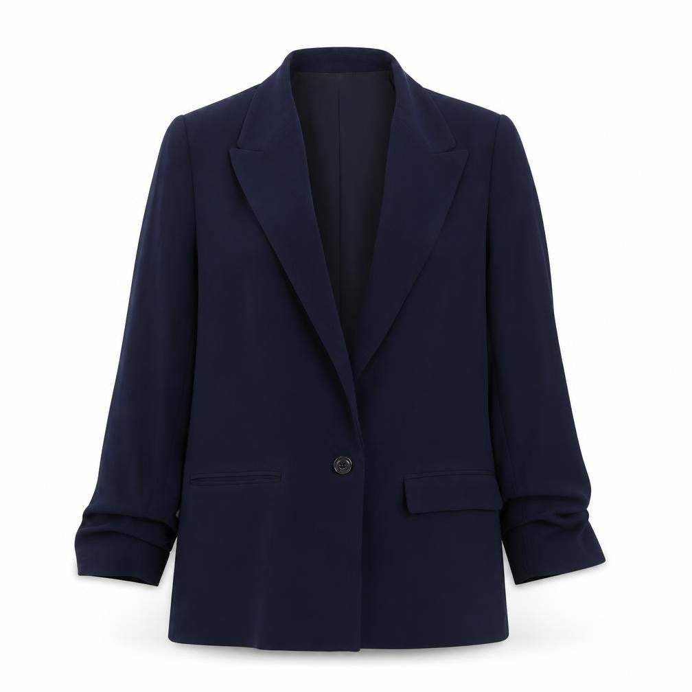 Mango Women's Blue Blazer, Size M, Single-Breasted