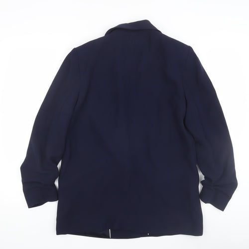 MNG Women's Blue Blazer, Size M, Single-Breasted