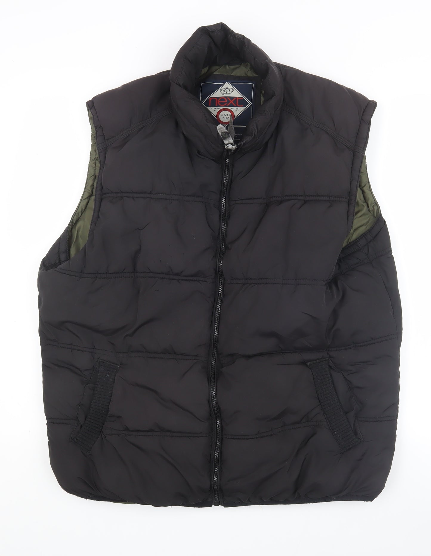 Next Men's Black Puffer Waistcoat L Winter Lined