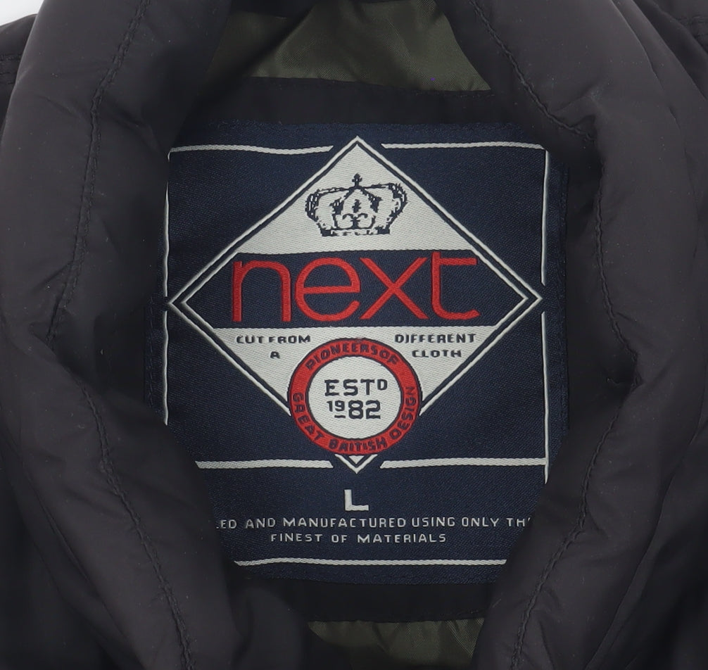 Next Men's Black Puffer Waistcoat L Winter Lined